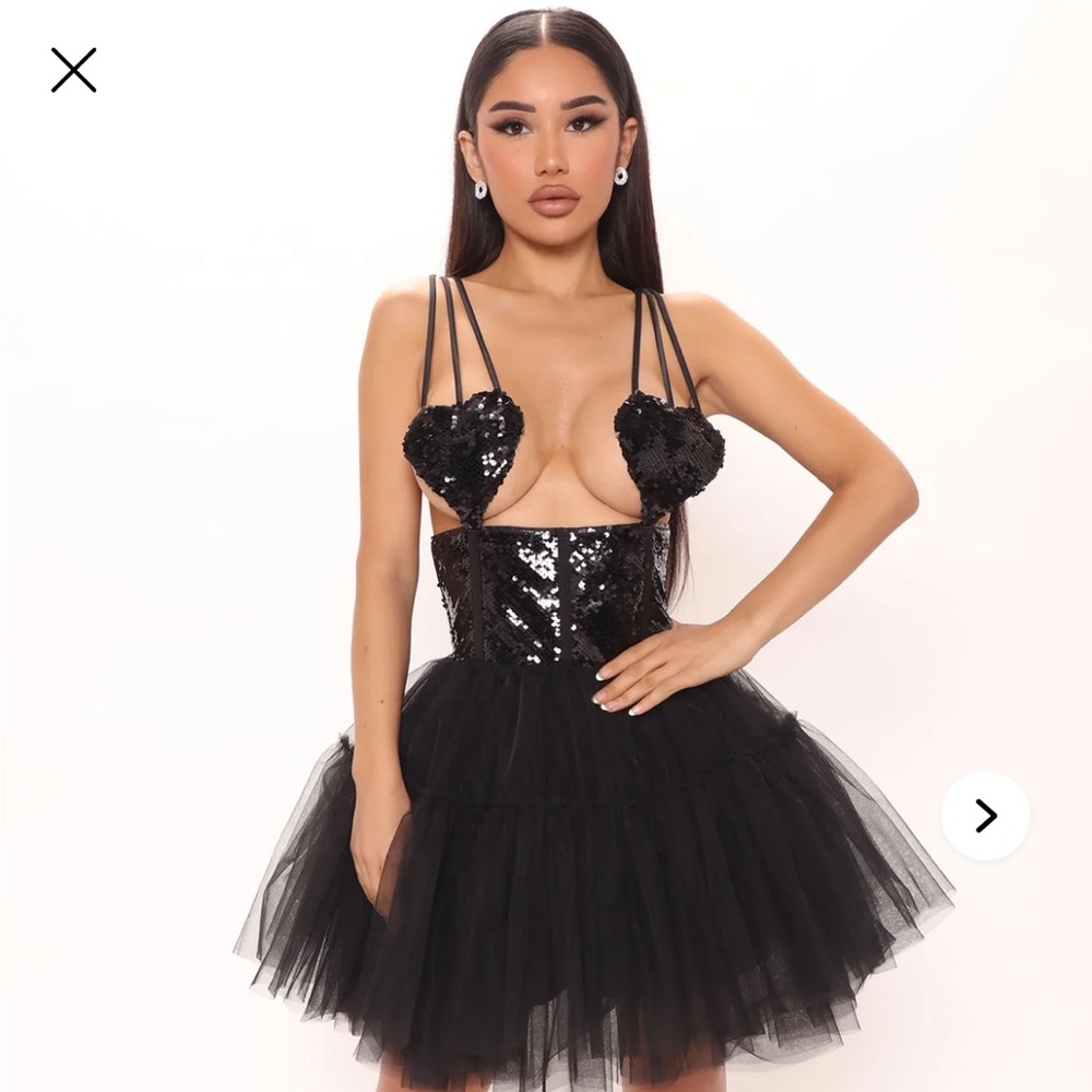 Fashion Nova Black Sequin Mini Dress